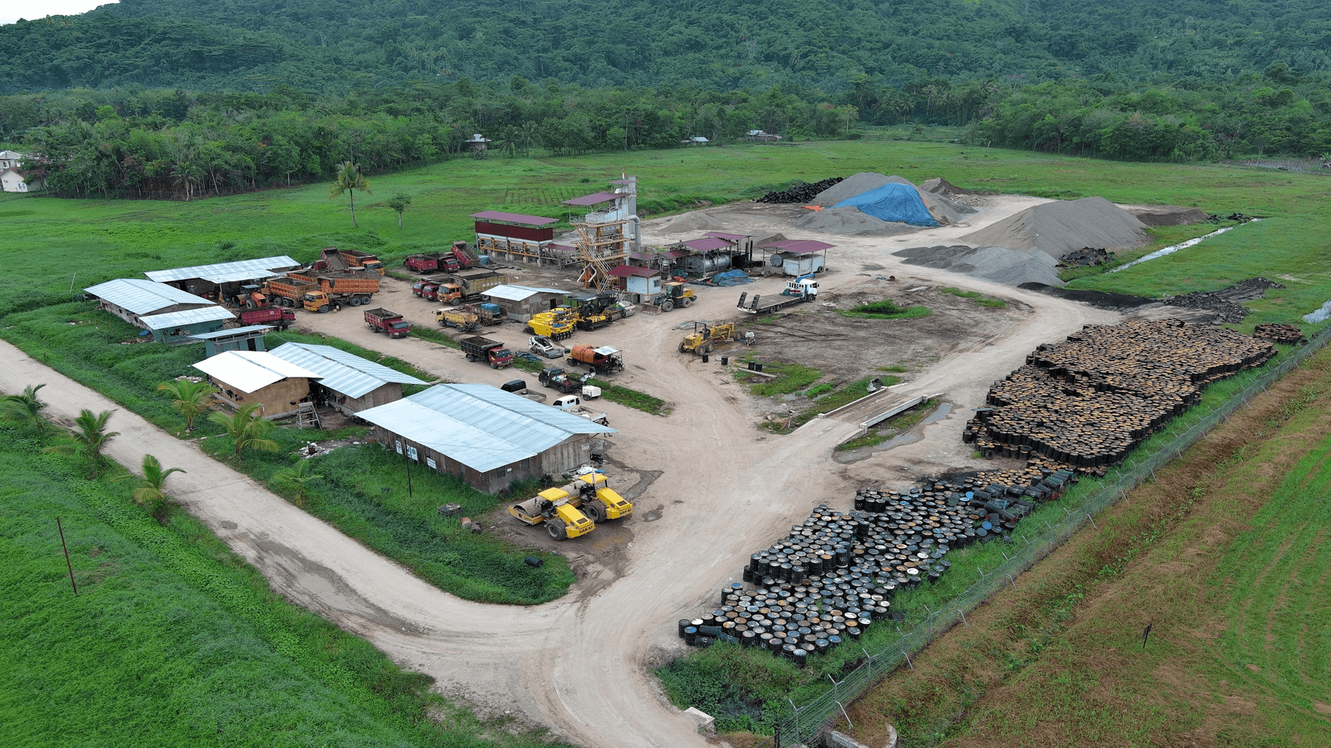 Construction site aerial view